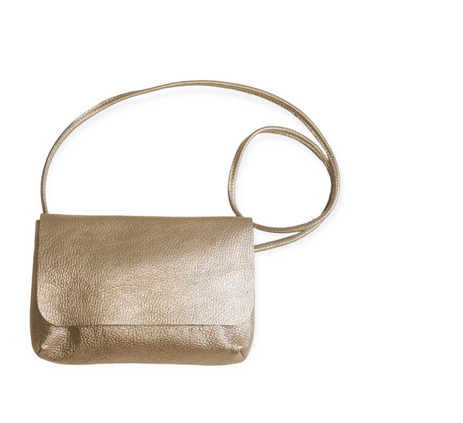 SOFT CORD SADDLE  BAG  GOLD