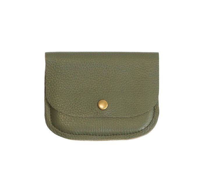 SADDLE ZIPPER CARD WALLET OLIVE 