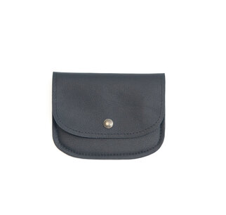 SADDLE ZIPPER CARD WALLET APPLE LEATHER BLACK 🌱