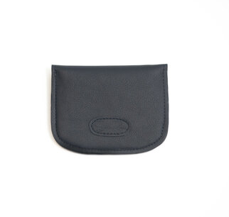SADDLE ZIPPER CARD WALLET APPLE LEATHER BLACK 🌱