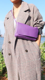 SOFT CORD SADDLE BAG  PURLPLE 
