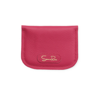 SADDLE  ZIPPER CARD WALLET RASPBERRY