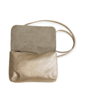 SOFT CORD SADDLE  BAG  GOLD