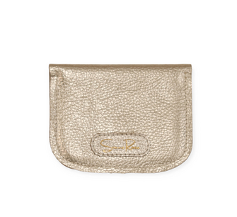 SADDLE ZIPPER CARD WALLET GOLD 