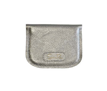 SADDLE ZIPPER CARD WALLET SILVER