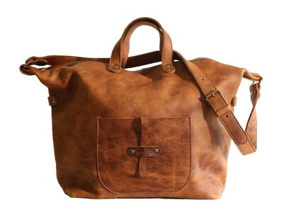 BIGSHOPPER MOMMYBAG VINTAGE TAN full grain 